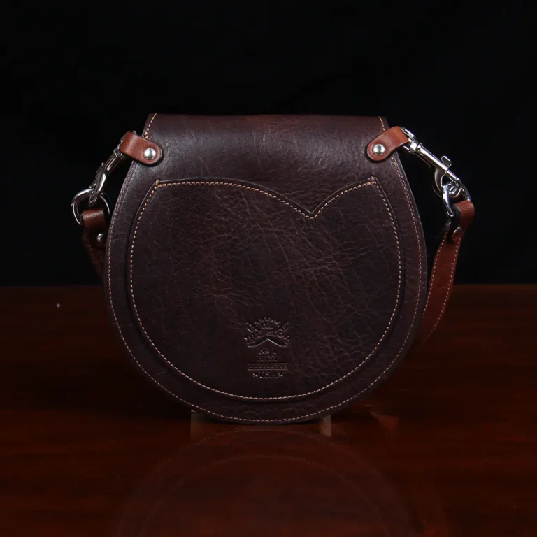 Bitsy Belt Bag in dark Tobacco Brown American Buffalo - back view