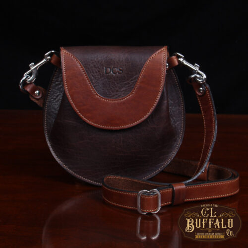 Bitsy Belt Bag in dark Tobacco Brown American Buffalo - front view