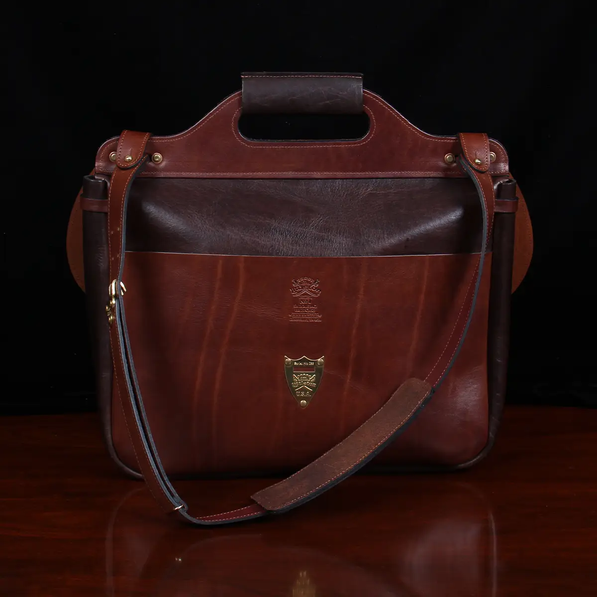 Leather Messenger Book Bag for Laptop & iPad, USA Made | Col. Littleton