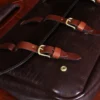 Tobacco Brown American Buffalo No. 1 Saddlebag Briefcase - Detail view of snap buckle