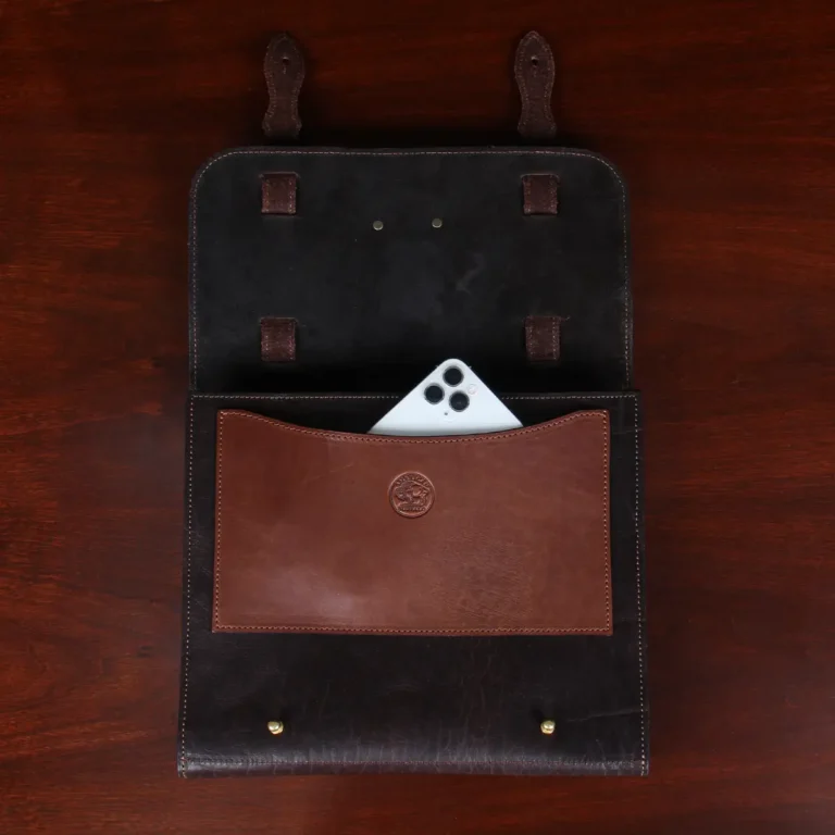 No. 33 Notebook in Tobacco a Brown American Buffalo Leather with phone pocket