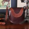 tobacco brown american buffalo leather no1 bitsy crossbody belt bag with strap