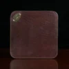 no 3 tobacco brown american buffalo leather mousepad - front view