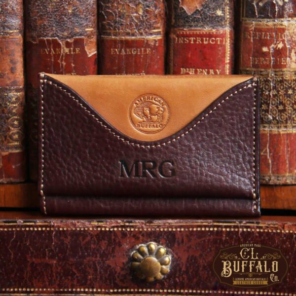 no33 tobacco brown american buffalo in front of vintage books
