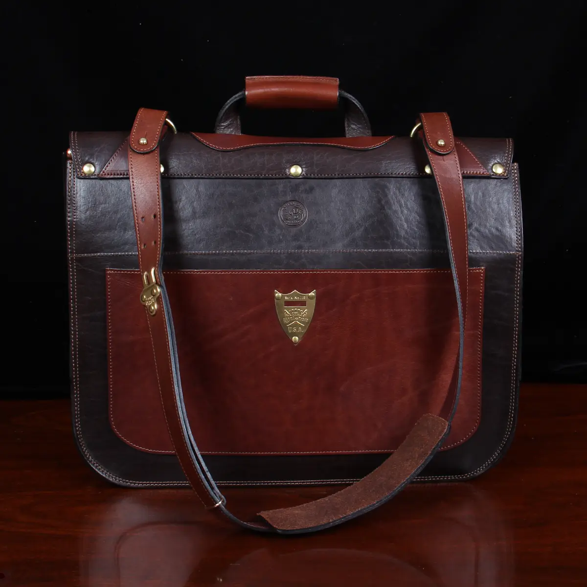 Vintage retro buffalo leather briefcase 2025