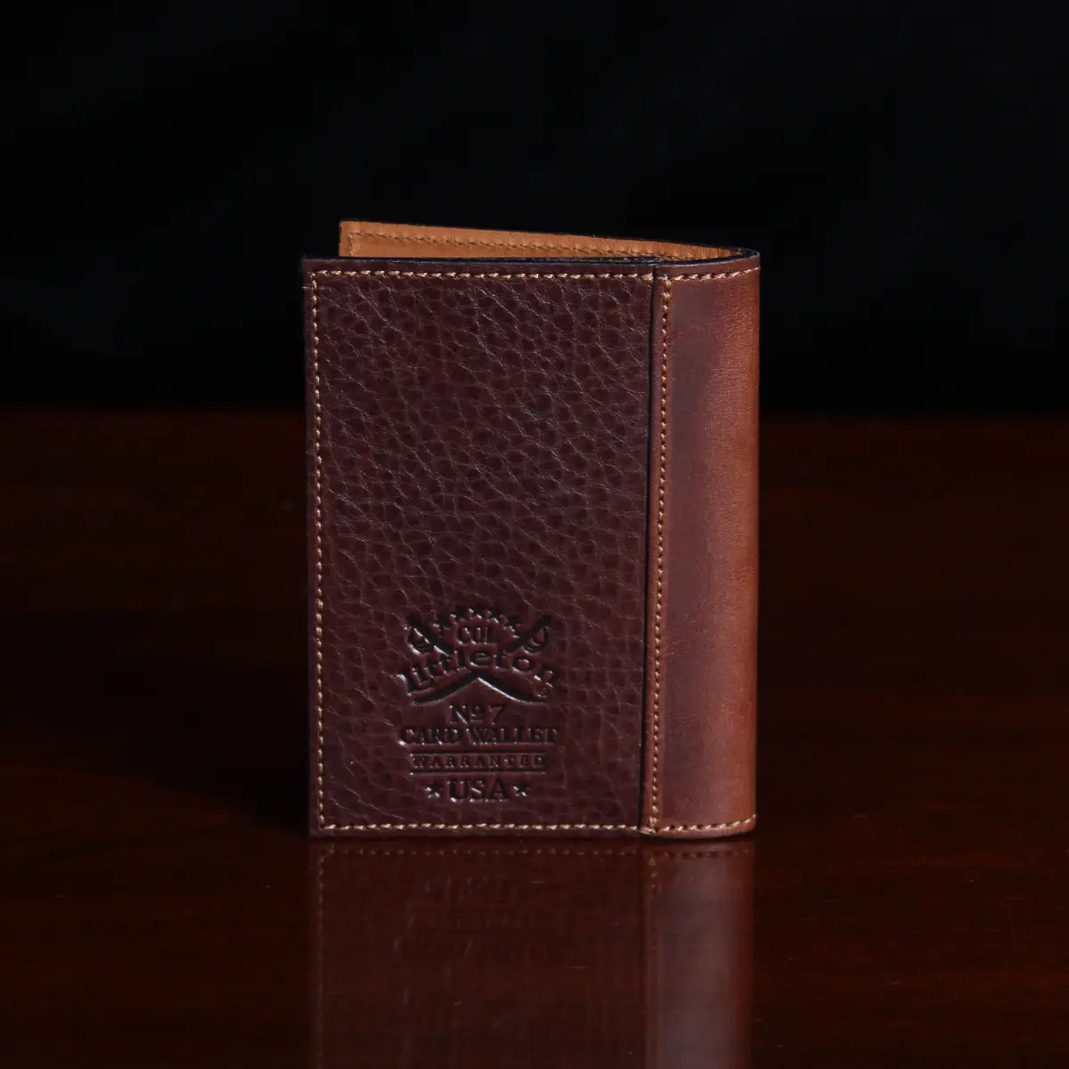 The Jefferson Personalized Fine Leather Card Holder Wallet, Brownat Holtz Leather