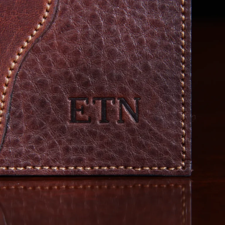 American buffalo tobacco brown no7 card wallet - personalization view