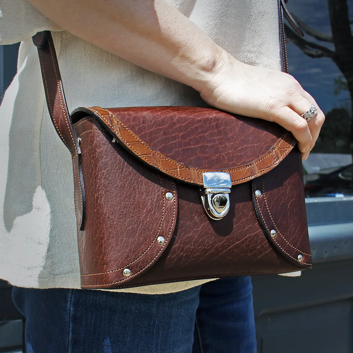 Ostrich Small Flap Crossbody