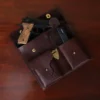 tobacco american leather buffalo leather concealed carry pocket - open with gun