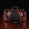 No. 5 Grip in Tobacco Brown American Buffalo with Vintage Brown Steerhide trim - back view