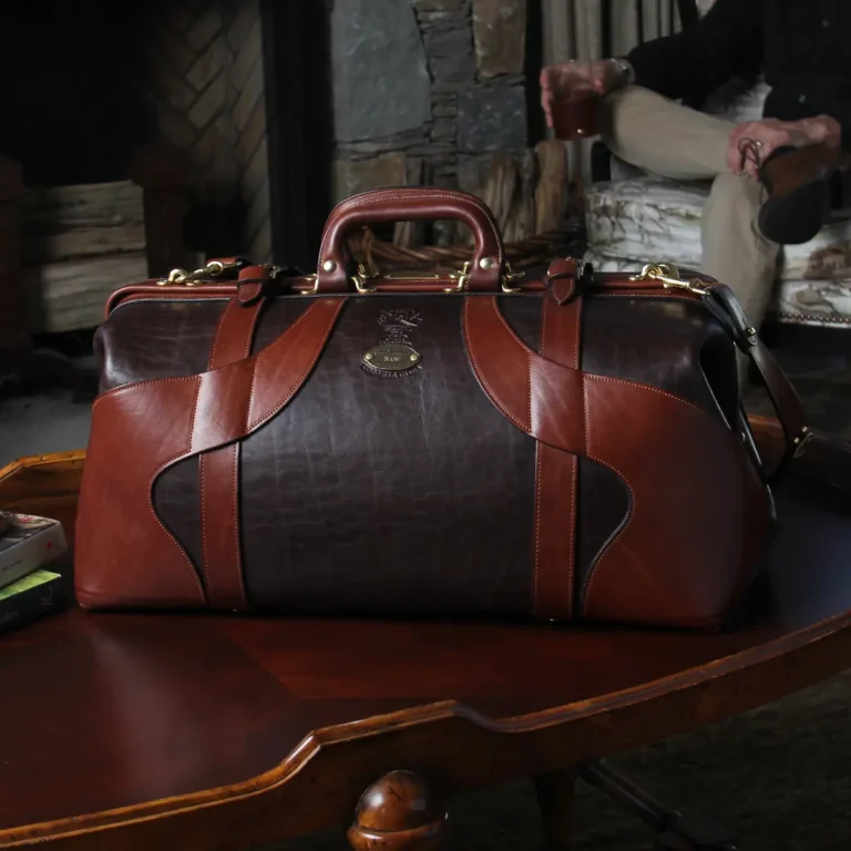 Leather Laptop Briefcase, No. 1943 Navigator, Full-Grain Dark Brown  American Buffalo Bison Leather, USA Made By Col. Littleton -16 X 11 1/2 X  4 3/4