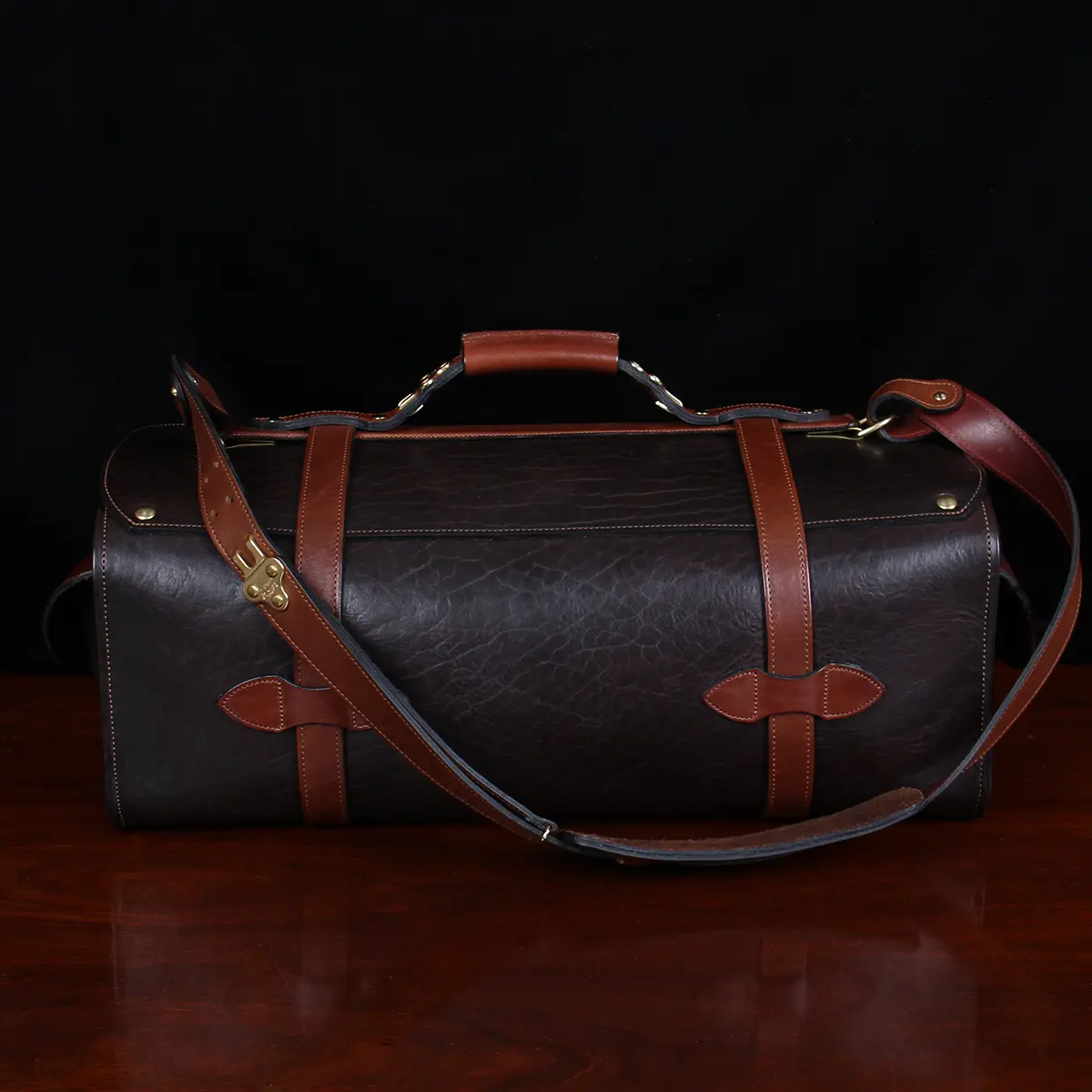 Buffalo Leather Duffle, No. 5 Grip Travel Bag - USA Made | Col. Littleton