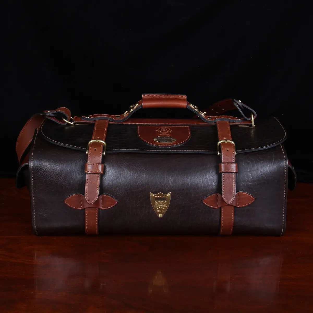 Personalised Buffalo Leather Overnight Duffle Bag