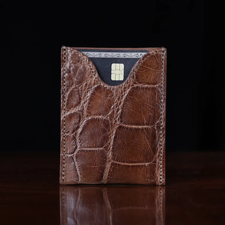 no 4 cardcase wallet in alligator - id 003 - front view with card