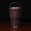 No. 30 Tobacco Brown American Buffalo Traveler Set on wood table - back view