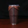 No. 30 Tobacco Brown American Buffalo Traveler Set on wood table - side view