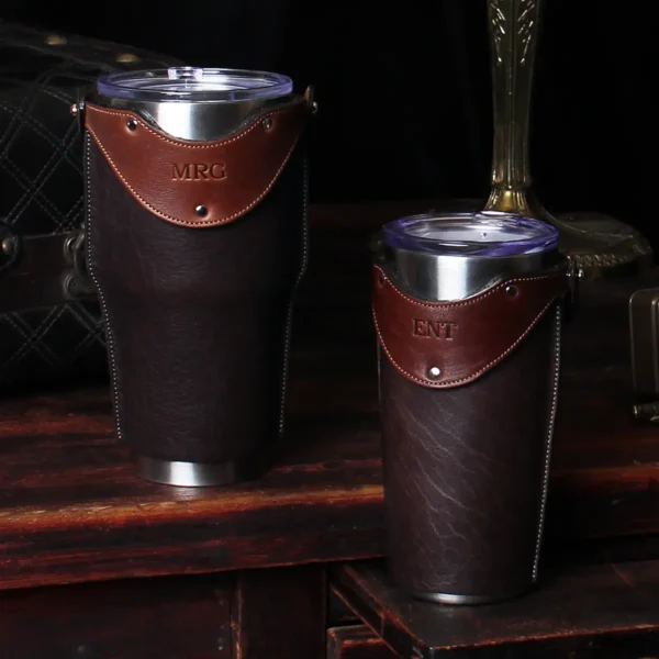 The Traveler Leather Tumbler Set – American Buffalo