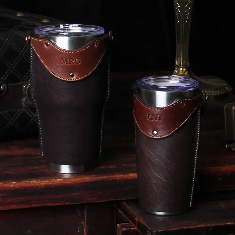 Yeti Rambler Sleeve in Horween Leather - Personalized and Made to