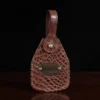 No. 14 Luggage Tag in Vintage Brown American Alligator - ID 001 - Front view