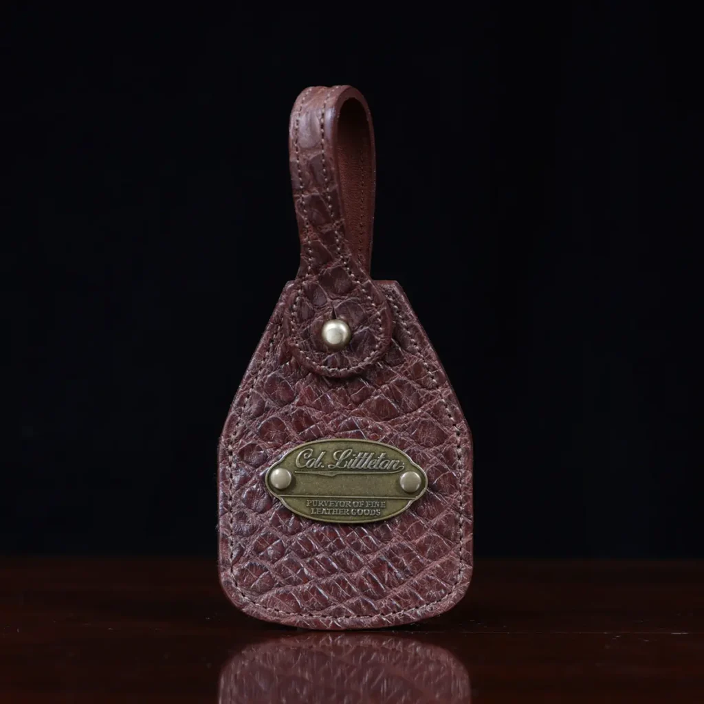 No. 14 Luggage Tag – American Alligator – 002 - front view on a black background