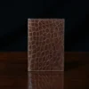 No. 23 Pocket Journal in Vintage Brown American Alligator - ID 002 - front view