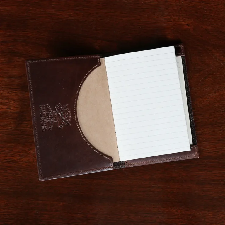 No. 23 Pocket Journal in Vintage Brown American Alligator - ID 002 - open view