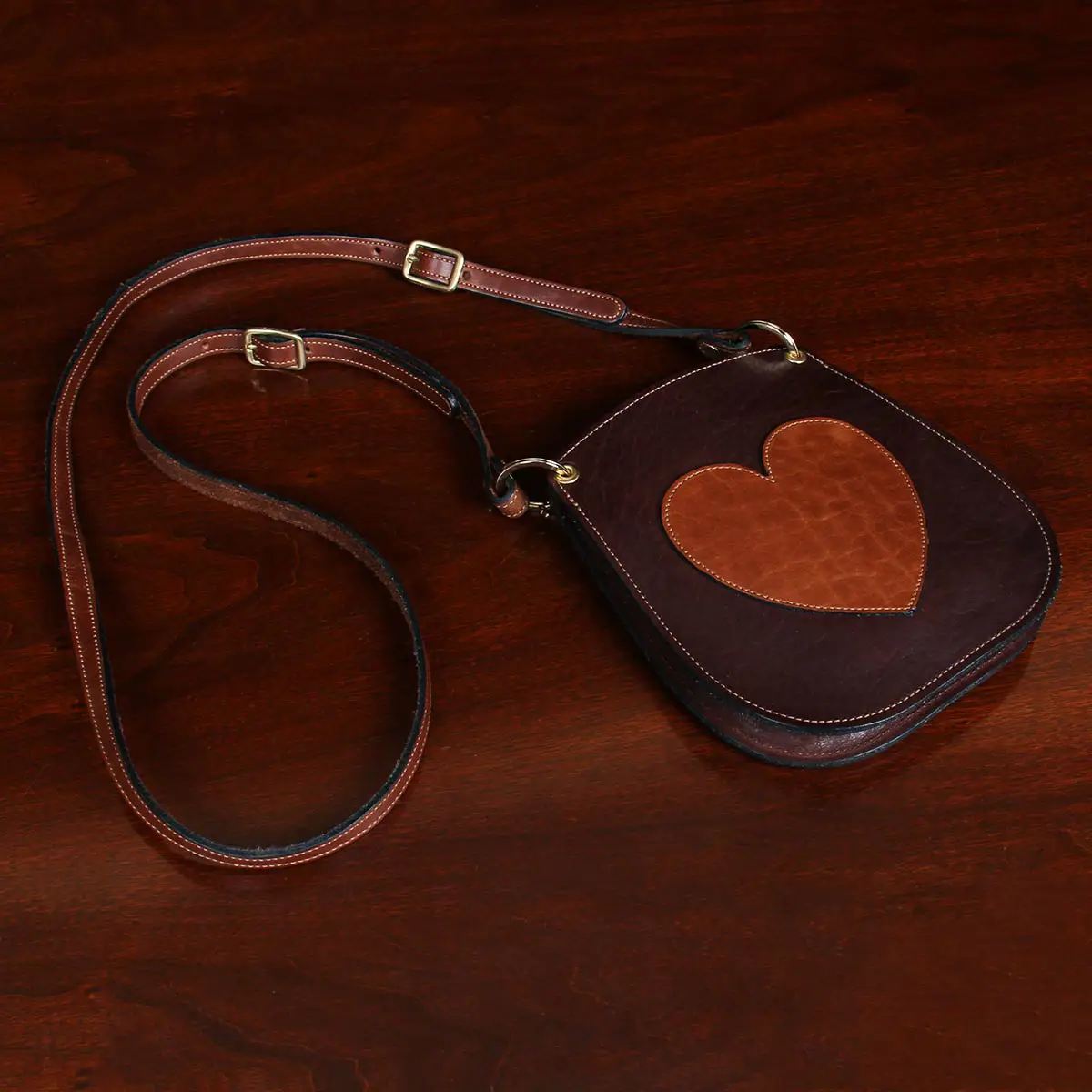 leather heart purse