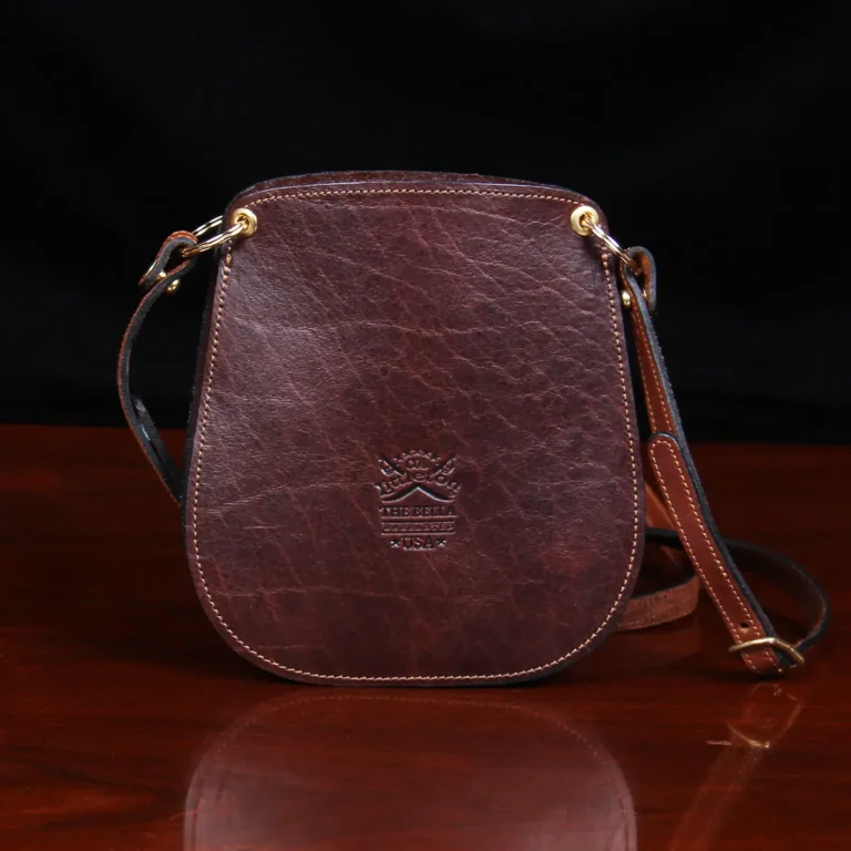 back view of small leather purse