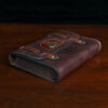 side view of closed leather bible cover pocket