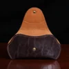 open view of leather aviator sunglasses case