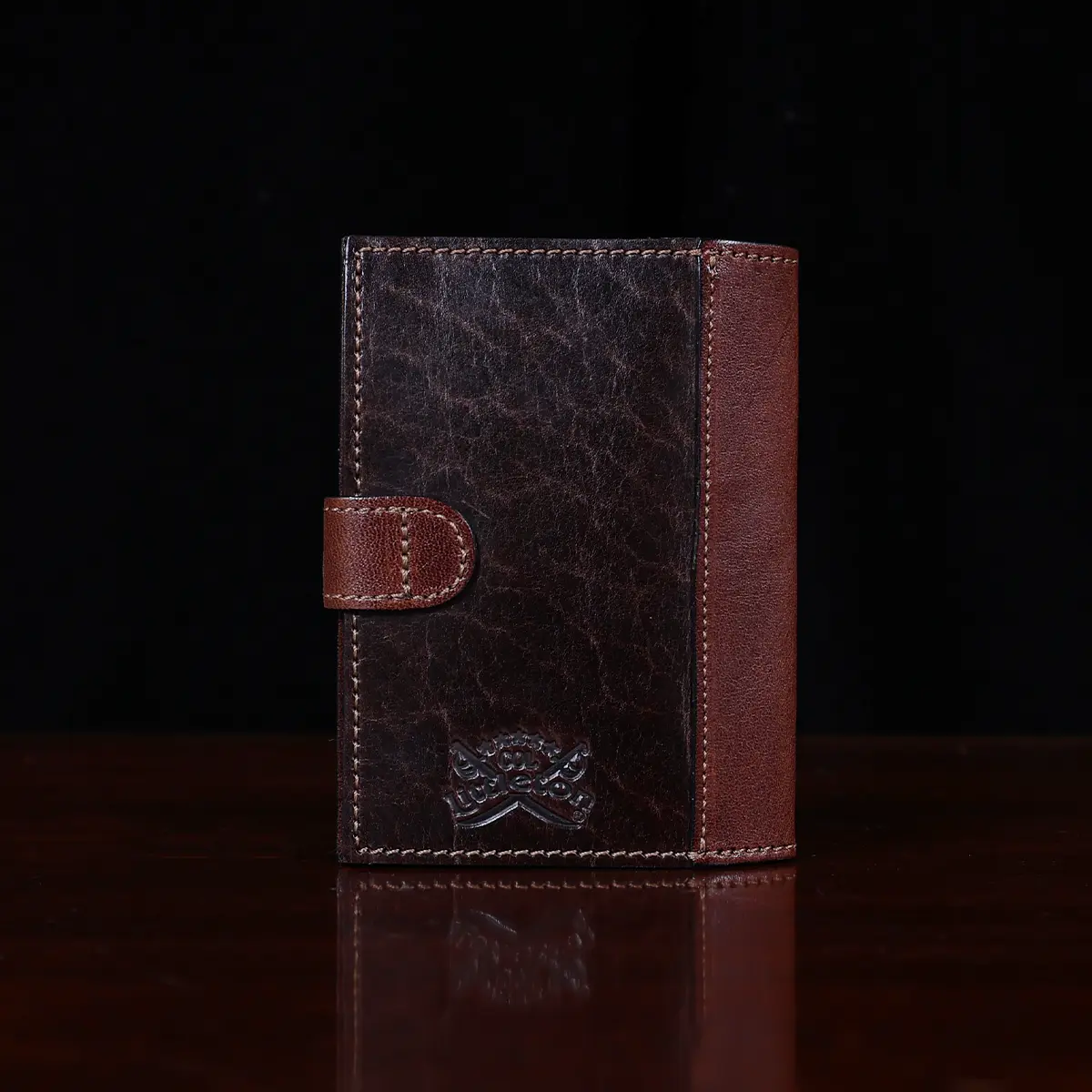 American Buffalo Bison Leather Card Wallet, Made In USA