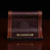 Tobacco Brown American Buffalo business card holder with personalization plate