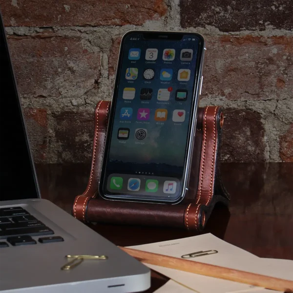 Leather Business Card Holder/Phone Stand – American Buffalo