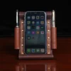 Tobacco Brown American Buffalo Phone Stand Caddy with phone