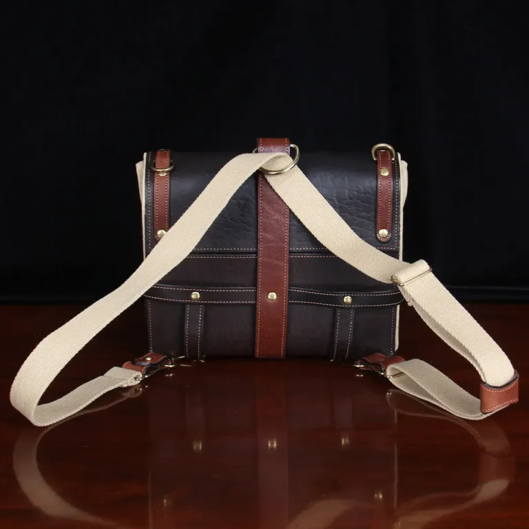 GP2 Ladies Backpack in Tobacco Brown American Buffalo and Khaki Canvas