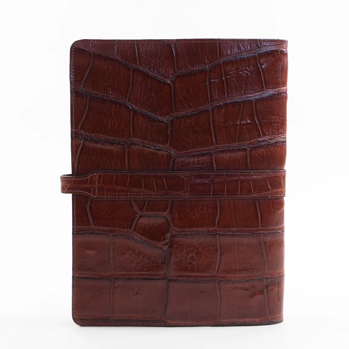 View larger image of No. 18 Portfolio in Vintage Brown American Alligator - ID 002 - back view