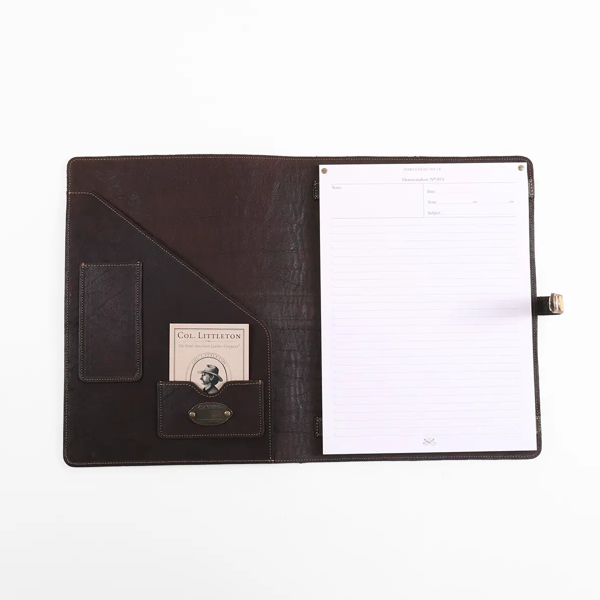 View larger image of No. 18 Portfolio in Vintage Brown American Alligator - ID 002 - open view