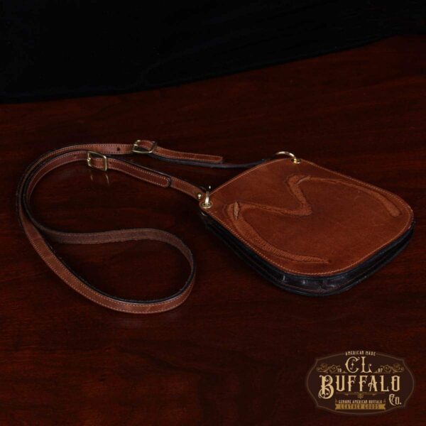 The Bella Crossbody Bag - Tobacco Brown American Buffalo with Brand - 001