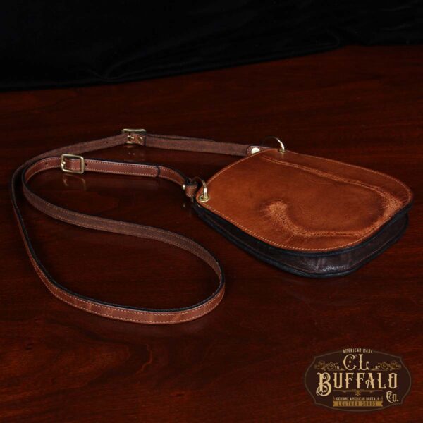 The Bella Crossbody Bag - Tobacco Brown American Buffalo with Brand - 003
