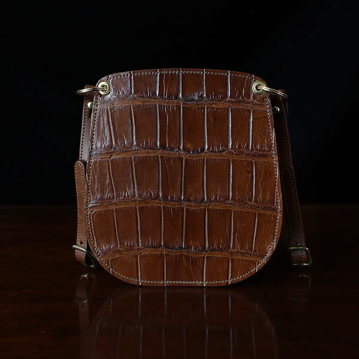 Brown crocodile purse shop