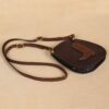 Bella Bag Ladies' Crossbody Purse in Tobacco Brown American Buffalo with Vintage Brown Steerhide Strap and American Alligator Boot on front - ID 001 - side view