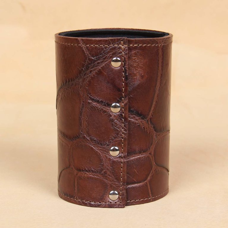 Colonel Can Caddy in brown American Alligator - Single - ID 003 - back view
