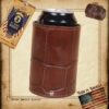 Colonel Can Caddy in brown American Alligator - Single - ID 003 - front view with can cut out on vintage paper background