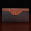 two-toned leather checkbook cover front view
