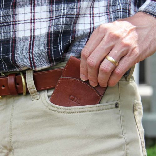 Leather Front Pocket Wallet w/ Flap | Warranted |Slim Profile | Col ...