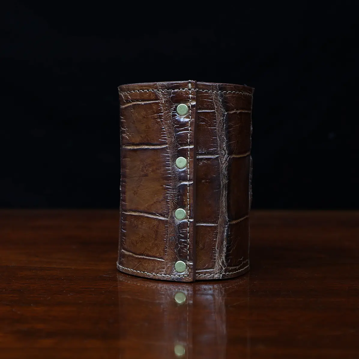 View larger image of Colonel Can Caddy in brown American Alligator - Single - ID 001 - back view