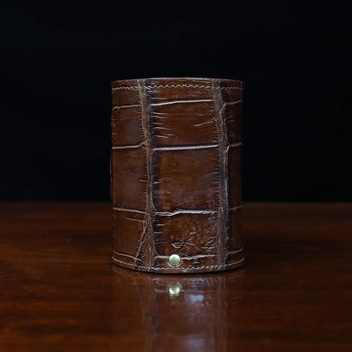 View larger image of Colonel Can Caddy in brown American Alligator - Single - ID 001 - front view