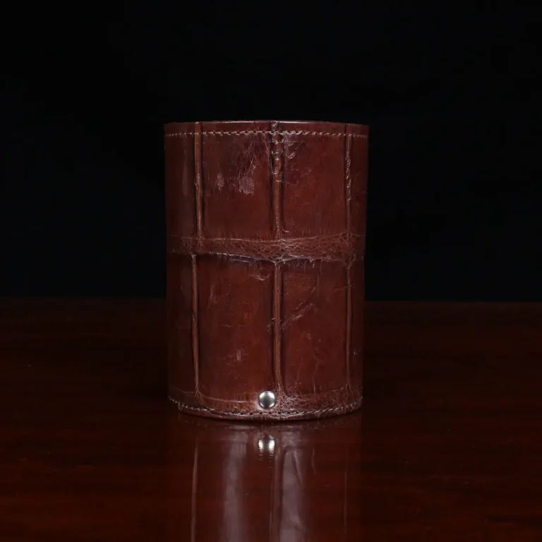 Colonel Can Caddy in brown American Alligator - Single - ID 003 - front view with can