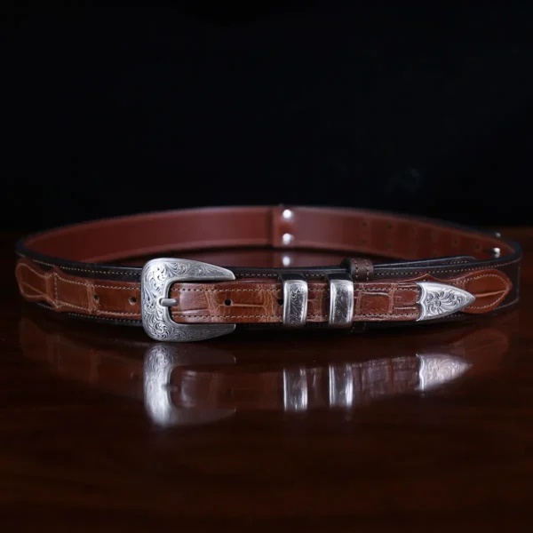 No. 2 Leather Ranger Belt – American Buffalo & American Alligator Trim