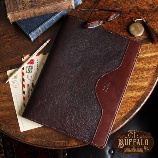 No. 28 Leather Portfolio - Tobacco Brown American Buffalo